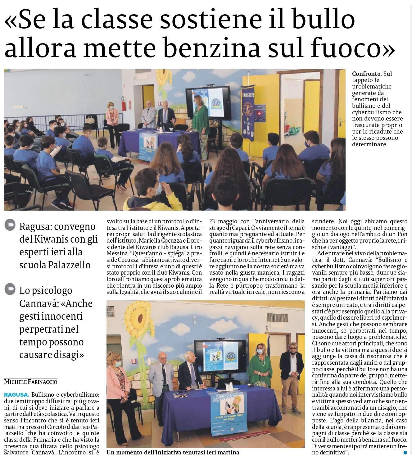 articolo su quotidiano