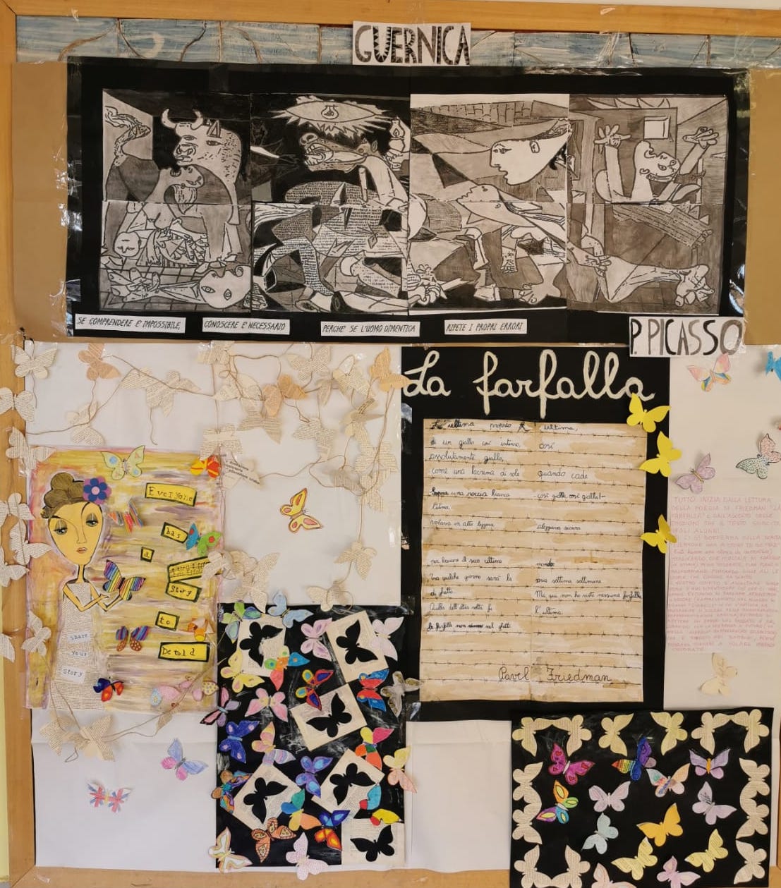 Collage di disegni e poesie realizzato dagli alunni della scuola Primaria